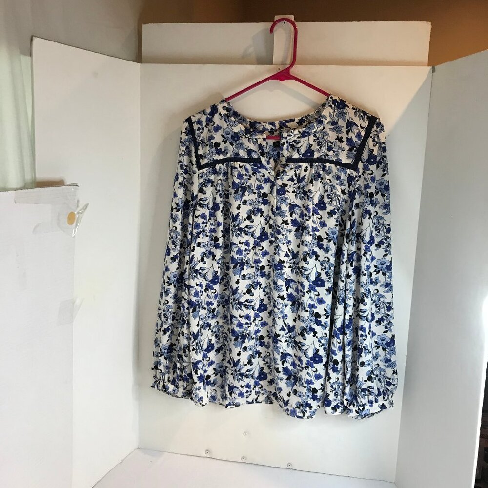 TALBOTS CROCHET TRIM 3/4 SLEEVE PULLOVER SIZE XL